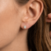 Pear Bezel Studs