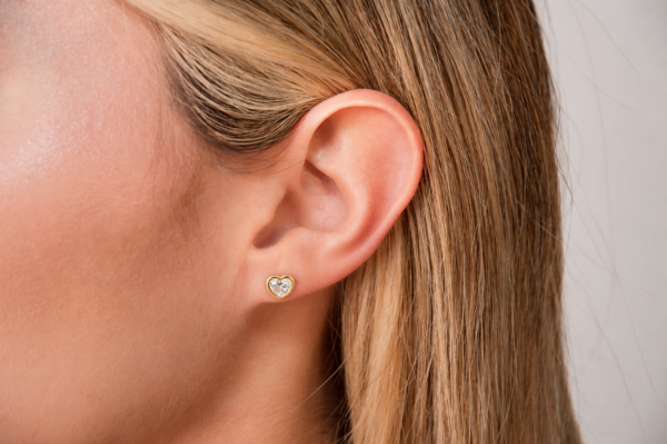 Heart Bezel Studs