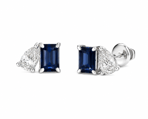 Toi et moi Sapphire and Pear studs