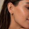 Half Moon Hoop Earrings Rose Cut