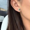 Emerald Halo Studs