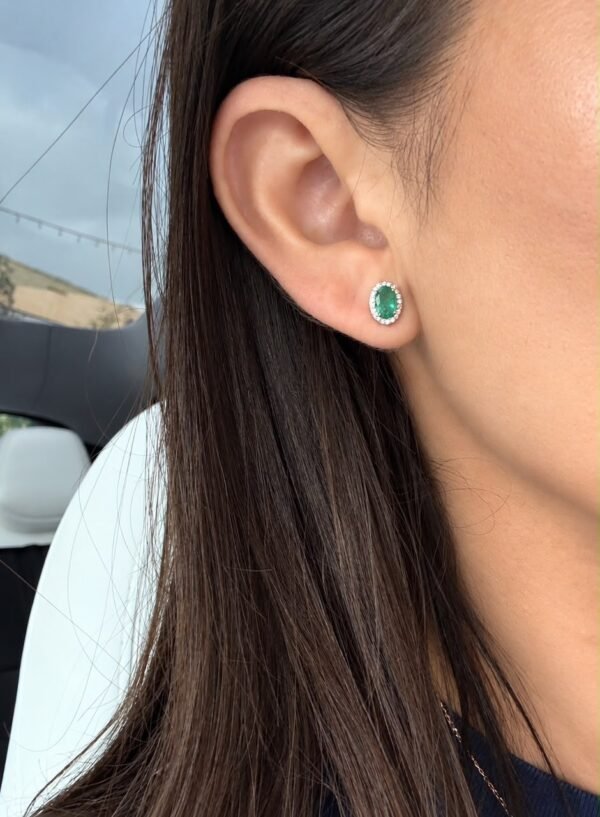 Emerald Halo Studs