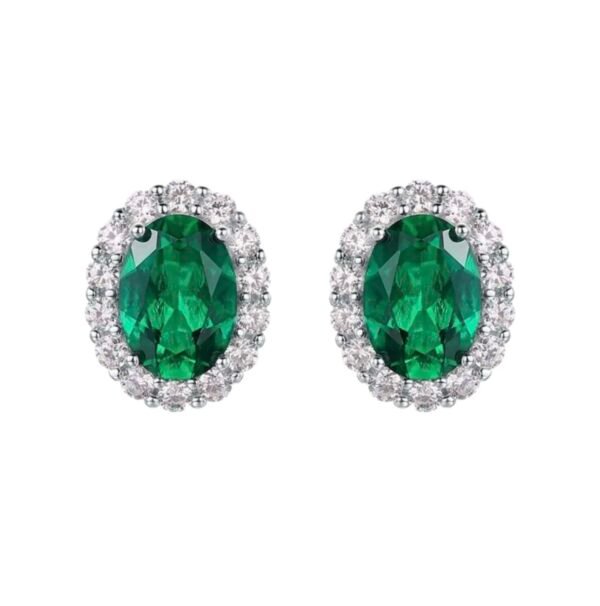 Emerald Halo Studs